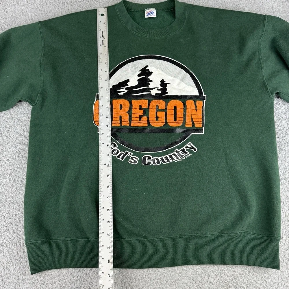 Vintage Oregon Gods Country Crewneck Sweater 90s Green‎ Men's Size Xl Jerzees